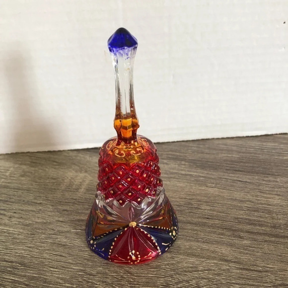 Vintage  Hand Painted Glass Bell - Picture 2 of 10